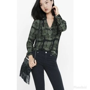 Express dark green and black portofino shirt